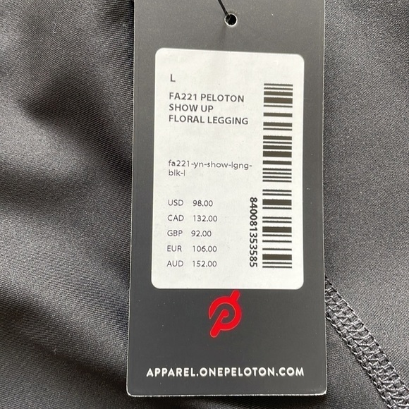 SzL Peloton Show Up Digital Floral Biking Leggings in Black. NWT - Picture 9 of 9
